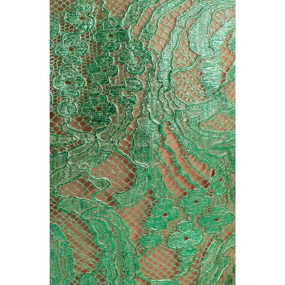 Dolce & Gabbana Semi Sheer Metallic Coated Lace Sleeveless Midi Dress 48 - Picture 7 of 12